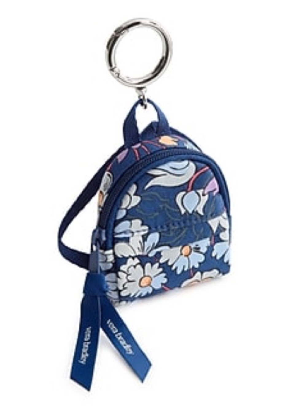 Vera Bradley Mini Floral Backpack Keychain - Blue